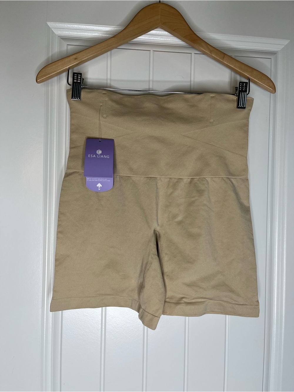 Esa Liang Shapewear Shorts Womens 2XL Tummy Control Compression Nude Beige NEW